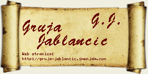 Gruja Jablančić vizit kartica
